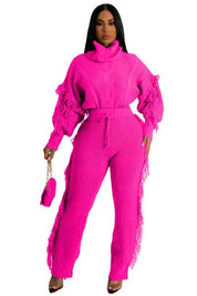 Women's Casual Long Sleeve Sweater Pants Set