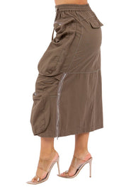 Women's Two-Way Long Maxi Skirt with Elastic Waist
