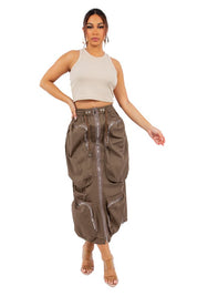 Women's Two-Way Long Maxi Skirt with Elastic Waist