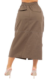 Women's Two-Way Long Maxi Skirt with Elastic Waist