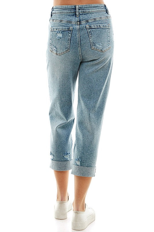 Women's Stretch Roll-Up Denim Pants