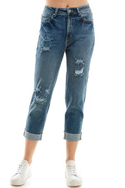 Women's Stretch Roll-Up Denim Pants