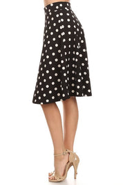 Women's A-Line Polka Dot Knee Length Skirt