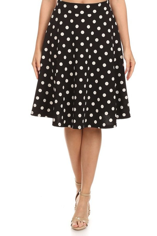 Women's A-Line Polka Dot Knee Length Skirt