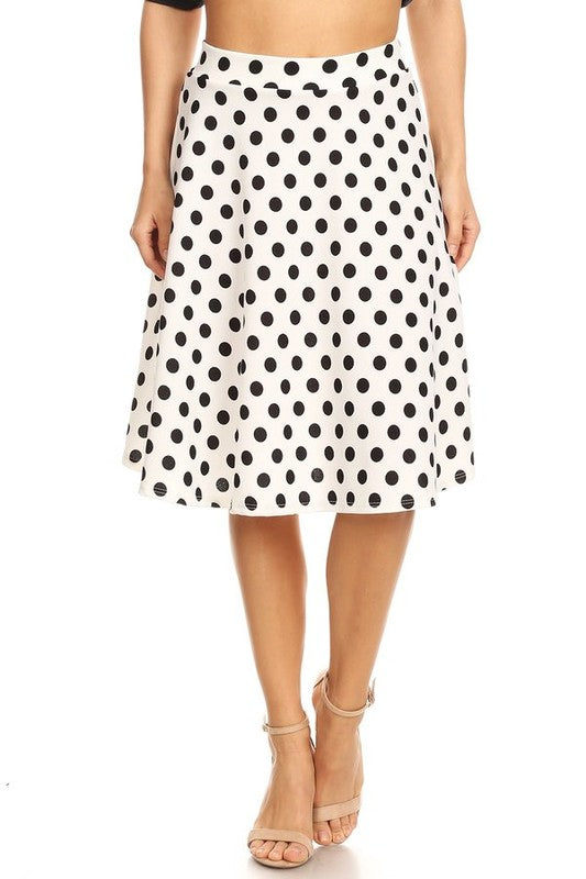 Women's A-Line Polka Dot Knee Length Skirt