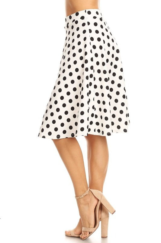 Women's A-Line Polka Dot Knee Length Skirt