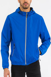 Men's Lightweight Waterproof Hooded Windbreaker Jacket