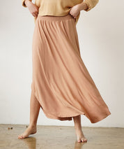 Women's Bamboo Maxi Skirt with Smocked Waist