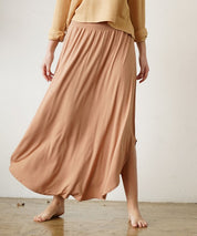 Women's Bamboo Maxi Skirt with Smocked Waist