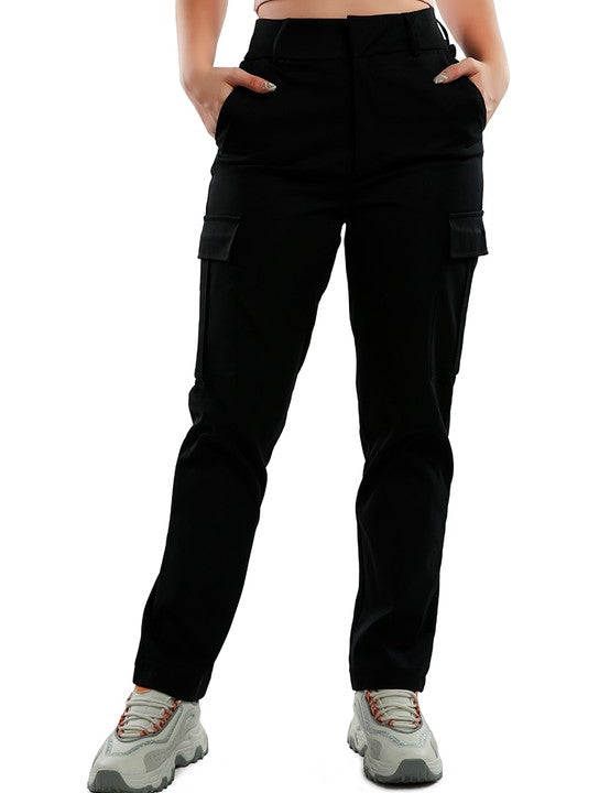 Women's High Waist Relaxed Fit Straight Pants