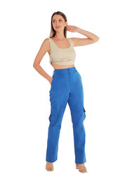 Women's Flared High Waist Wide-Leg Trousers