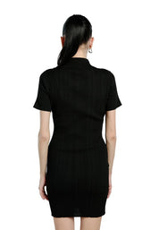 Women's Slim Fit Collared Bodycon Sweater Dress