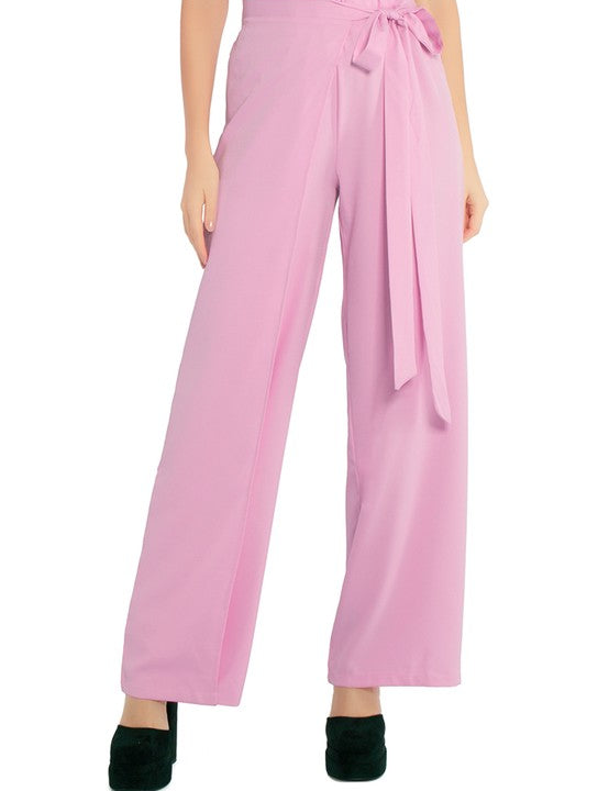 Belted Tie Wide Leg Pants