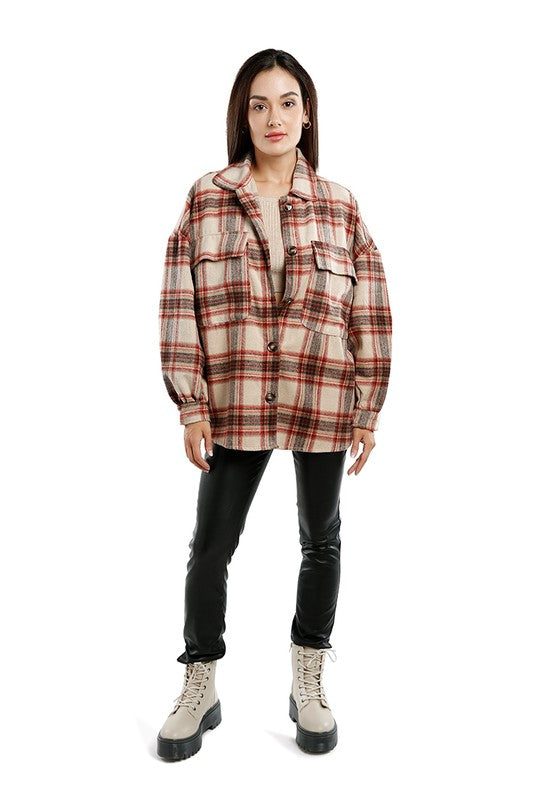 Women's Oversized Plaid Flannel Shacket