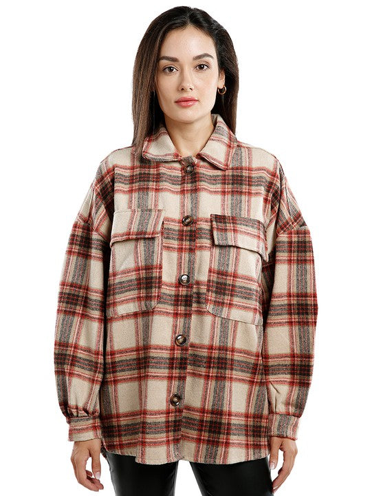 Women's Oversized Plaid Flannel Shacket