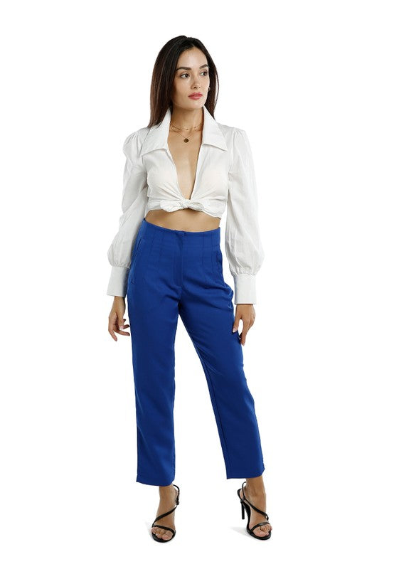 High Waist Semi Casual Trousers