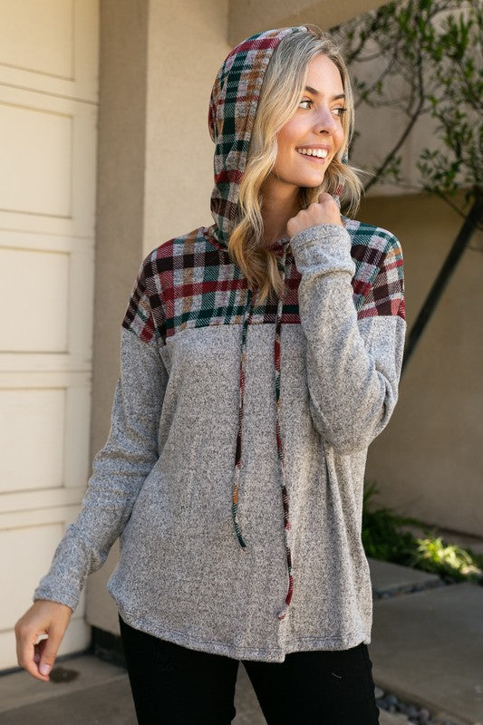 Women's Plaid Mixed Sweatshirts