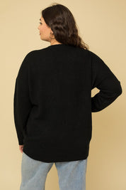 Plus Size Women's Relaxed Cheers Pullover Sweater