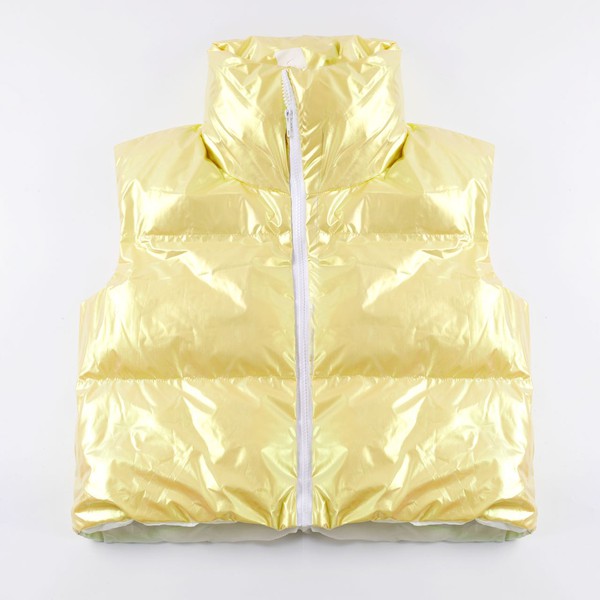 Metallic puffer vest