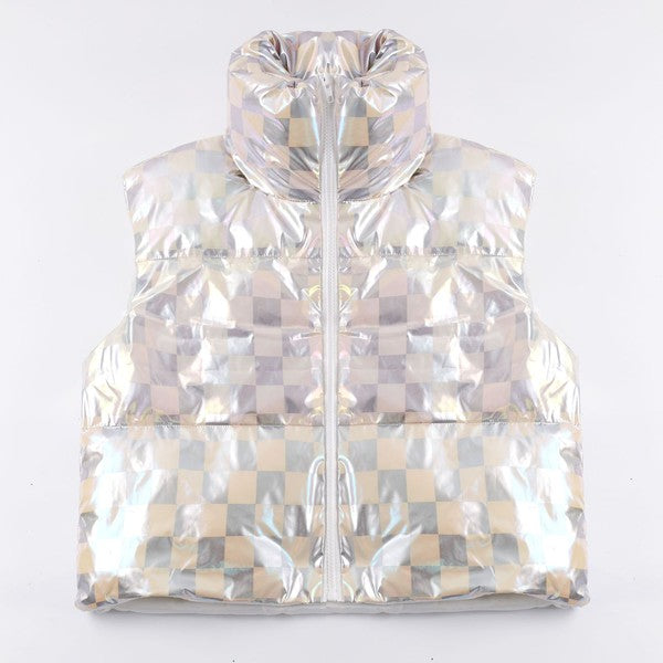 Metallic puffer vest