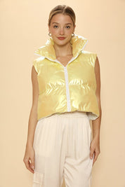 Metallic puffer vest