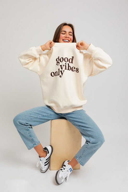 Women's Oversized Letter Embroidery Sweatshirt