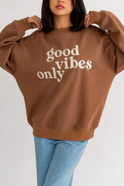 Women's Oversized Letter Embroidery Sweatshirt