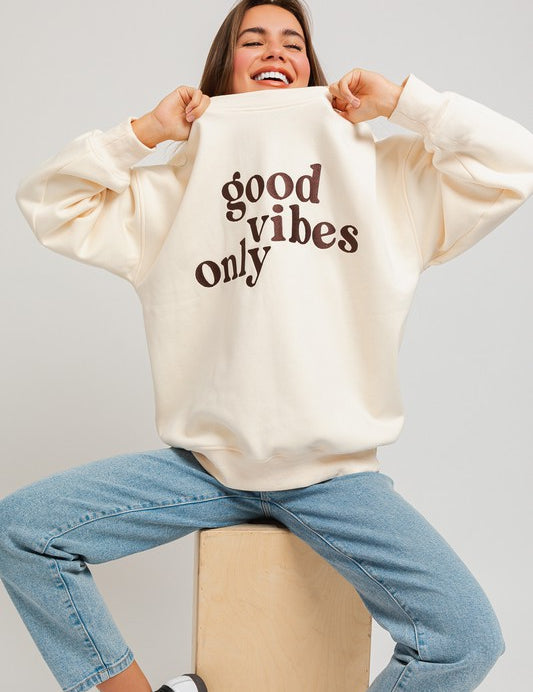 Women's Oversized Letter Embroidery Sweatshirt