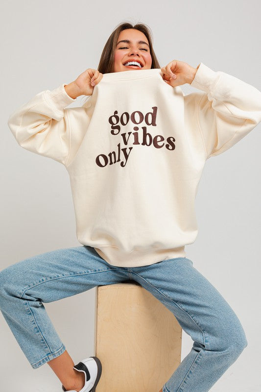 Women's Oversized Letter Embroidery Sweatshirt