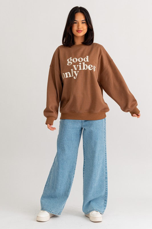 Women's Oversized Letter Embroidery Sweatshirt