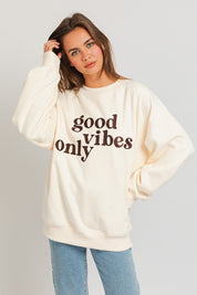 Women's Oversized Letter Embroidery Sweatshirt