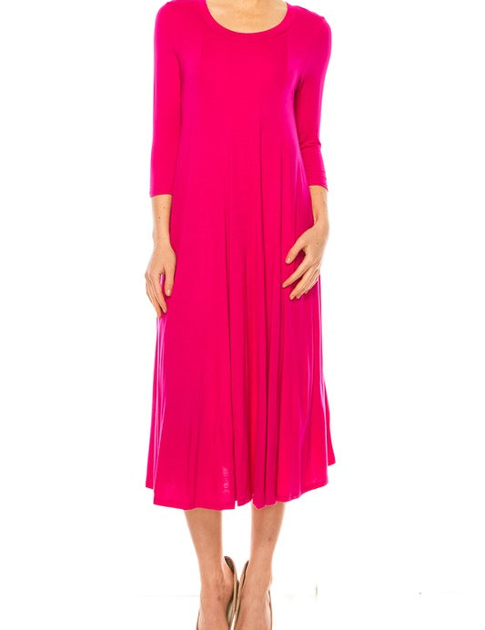 Women's A-Line Jersey Knit Dress with Paneled Detail