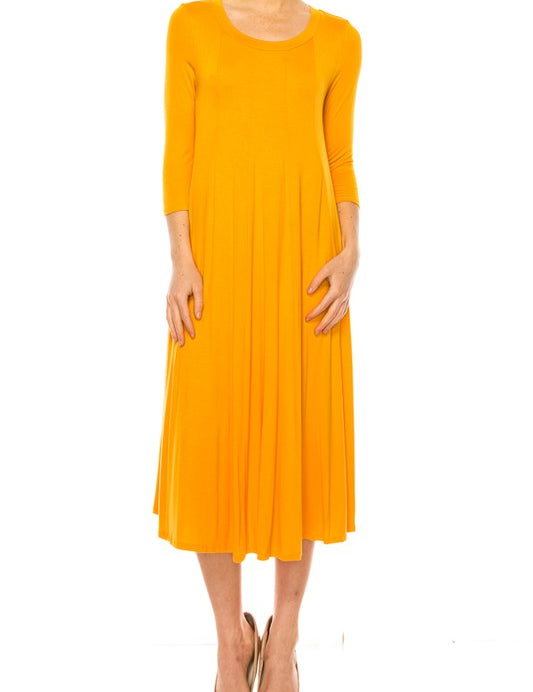 Women's A-Line Jersey Knit Dress with Paneled Detail