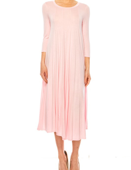 Women's A-Line Jersey Knit Dress with Paneled Detail