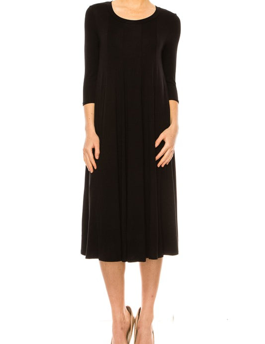 Women's A-Line Jersey Knit Dress with Paneled Detail