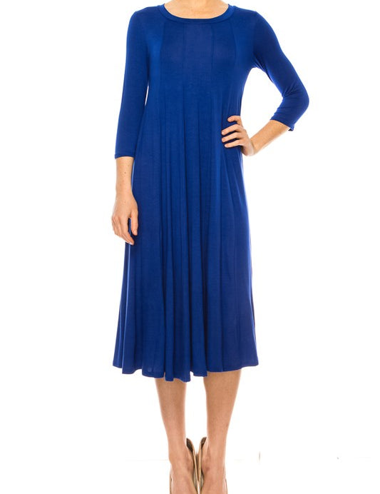 Women's A-Line Jersey Knit Dress with Paneled Detail