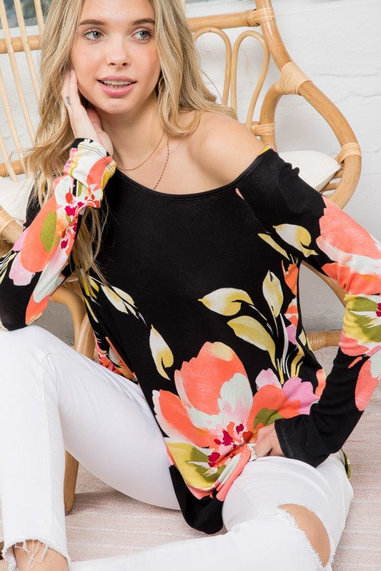 Women's Floral One Shoulder Top