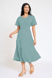 Women's Plus Size Diagonal Tiered Flowy Dress