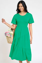 Women's Plus Size Diagonal Tiered Flowy Dress