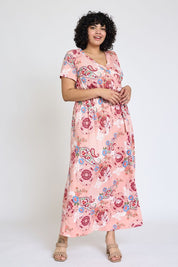 Women's Plus Floral Surplice Maxi Dress with Sash