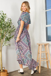 Women's Casual Bohemian Tribal Maxi Wrap Dress