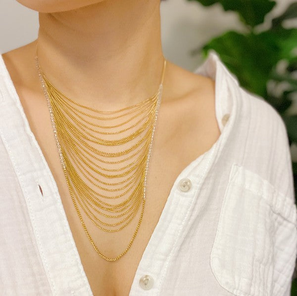 Arched Chain Drop Necklace