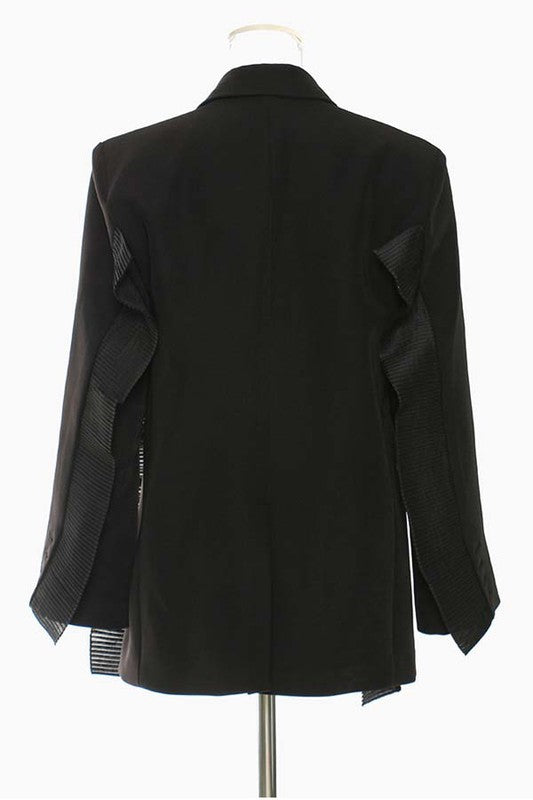 Women's Multi-Mash Crepe Blazer with Long Sleeves