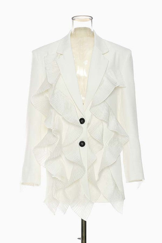 Women's Multi-Mash Crepe Blazer with Long Sleeves