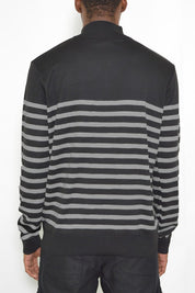 Men's Striped Quarter Zip Pullover Sweater