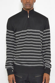 Men's Striped Quarter Zip Pullover Sweater