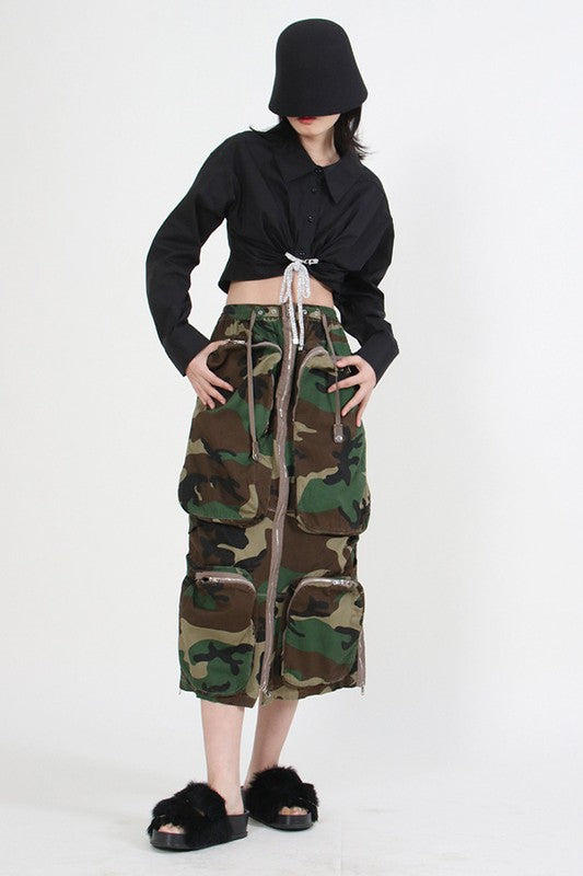 Women's Two-Way Maxi Skirt with Elasticized Waist