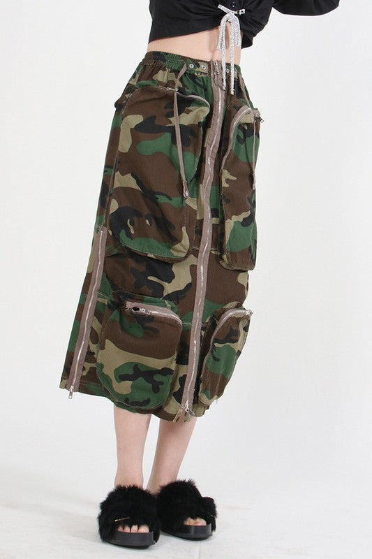 Women's Two-Way Maxi Skirt with Elasticized Waist