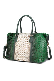 Women's Casual Faux Crocodile-Embossed Duffle Bag