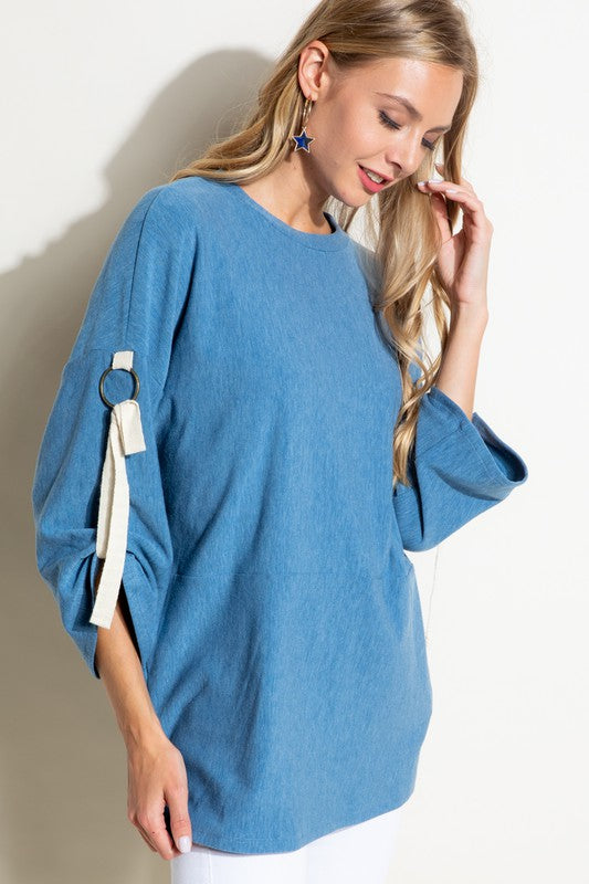 Women's Relaxed Fit Brushed Terry Casual Top